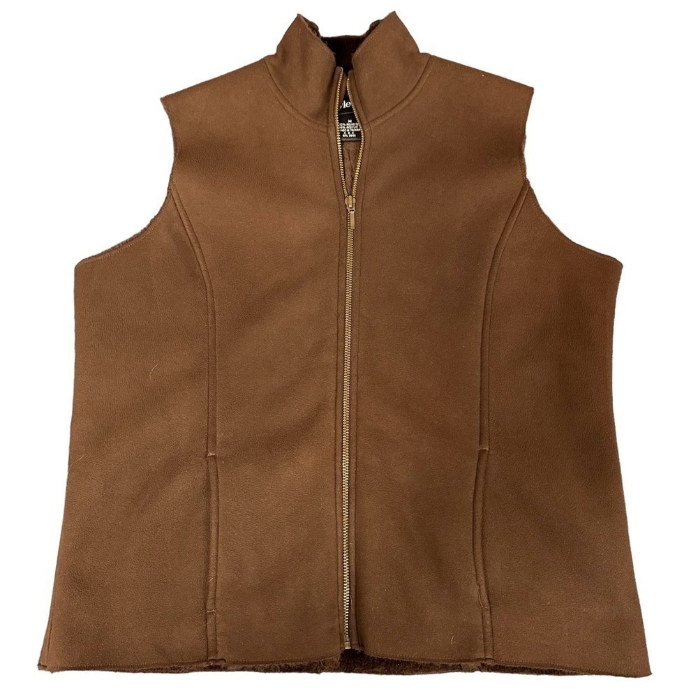 Vintage | Style & Co. Brown Luxe Suede, Fleece Lined Vest, MP